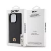 DKNY PU Leather Repeat Pattern Stack Logo MagSafe tok iPhone 14 Pro Max készülékhez fekete