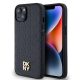 DKNY PU Leather Repeat Pattern Stack Logo MagSafe tok iPhone 15 készülékhez fekete