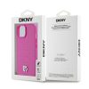 DKNY PU Leather Repeat Pattern Stack Logo MagSafe tok iPhone 15 készülékhez rózsaszín