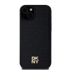 DKNY PU bőr Repeat Pattern Stack Logo MagSafe tok iPhone 15 Plus készülékhez fekete