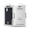 DKNY PU bőr Repeat Pattern Stack Logo MagSafe tok iPhone 15 Plus készülékhez fekete