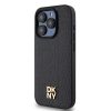 DKNY PU bőr Repeat Pattern Stack Logo MagSafe tok iPhone 15 Pro Max készülékhez fekete
