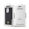 DKNY PU bőr Repeat Pattern Stack Logo MagSafe tok iPhone 15 Pro Max készülékhez fekete