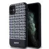 DKNY PU Leather Repeat Pattern Bottom Stripe MagSafe tok iPhone 11 készülékhez fekete
