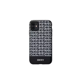   DKNY PU Leather Repeat Pattern Bottom Stripe MagSafe tok iPhone 11 készülékhez fekete