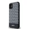DKNY PU Leather Repeat Pattern Bottom Stripe MagSafe tok iPhone 11 készülékhez fekete