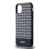DKNY PU Leather Repeat Pattern Bottom Stripe MagSafe tok iPhone 11 készülékhez fekete