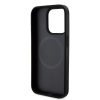 DKNY PU Leather Repeat Pattern Bottom Stripe MagSafe tok iPhone 14 Pro készülékhez fekete