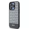DKNY PU Leather Repeat Pattern Bottom Stripe MagSafe tok iPhone 14 Pro Max készülékhez fekete