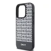 DKNY PU Leather Repeat Pattern Bottom Stripe MagSafe tok iPhone 14 Pro Max készülékhez fekete