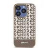 DKNY PU Leather Repeat Pattern Bottom Stripe MagSafe tok iPhone 14 Pro Max készülékhez barna