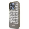 DKNY PU Leather Repeat Pattern Bottom Stripe MagSafe tok iPhone 14 Pro Max készülékhez barna