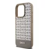 DKNY PU Leather Repeat Pattern Bottom Stripe MagSafe tok iPhone 14 Pro Max készülékhez barna