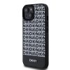 DKNY PU bőr Repeat Pattern Bottom Stripe MagSafe tok iPhone 15 készülékhez fekete