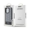 DKNY PU bőr Repeat Pattern Bottom Stripe MagSafe tok iPhone 15 Pro Max készülékhez fekete