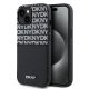 DKNY PU Leather Repeat Pattern kártyatartós tok iPhone 15 készülékhez fekete