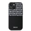 DKNY PU Leather Repeat Pattern kártyatartós tok iPhone 15 készülékhez fekete
