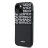 DKNY PU Leather Repeat Pattern kártyatartós tok iPhone 15 készülékhez fekete