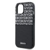 DKNY PU Leather Repeat Pattern kártyatartós tok iPhone 15 készülékhez fekete