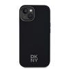 DKNY PU Leather Stack Logo Magsafe tok iPhone 15 készülékhez fekete
