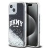 DKNY Liquid Glitter Arch Logo tok iPhone 15 készülékhez fekete
