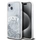 DKNY Liquid Glitter Arch Logo tok iPhone 15 készülékhez átlátszó