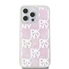 DKNY Liquid Glitter Checkered Pattern tok iPhone 15 Pro Max készülékhez rózsaszín