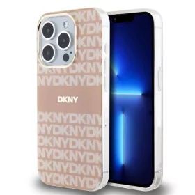   DKNY PC/TPU Repeat Pattern Tonal Stripe Magsafe tok iPhone 13 Pro készülékhez rózsaszín
