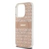 DKNY PC/TPU Repeat Pattern Tonal Stripe Magsafe tok iPhone 13 Pro készülékhez rózsaszín