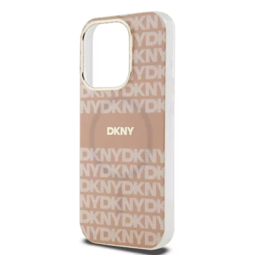 DKNY PC/TPU Repeat Pattern Tonal Stripe Magsafe tok iPhone 13 Pro készülékhez rózsaszín