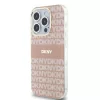 DKNY PC/TPU Repeat Pattern Tonal Stripe Magsafe tok iPhone 14 Pro Max készülékhez rózsaszín