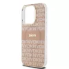 DKNY PC/TPU Repeat Pattern Tonal Stripe Magsafe tok iPhone 14 Pro Max készülékhez rózsaszín