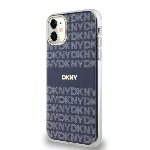 DKNY PC/TPU Repeat Pattern Tonal Stripe Magsafe tok iPhone 11 készülékhez kék