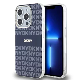   DKNY PC/TPU Repeat Pattern Tonal Stripe Magsafe tok iPhone 13 Pro készülékhez kék