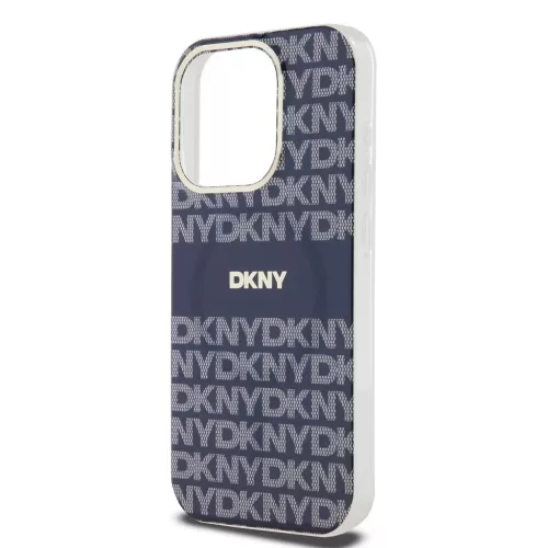 DKNY PC/TPU Repeat Pattern Tonal Stripe Magsafe tok iPhone 13 Pro készülékhez kék
