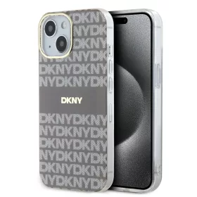   DKNY PC/TPU Repeat Pattern Tonal Stripe Magsafe tok iPhone 14 készülékhez bézs