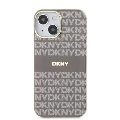 DKNY PC/TPU Repeat Pattern Tonal Stripe Magsafe tok iPhone 14 készülékhez bézs