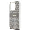 DKNY PC/TPU Repeat Pattern Tonal Stripe Magsafe tok iPhone 15 Pro Max készülékhez bézs