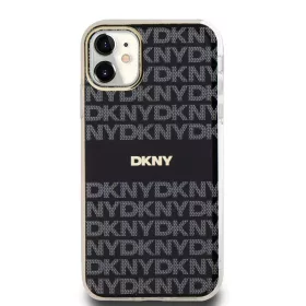   DKNY PC/TPU Repeat Pattern Tonal Stripe Magsafe tok iPhone 11 készülékhez fekete