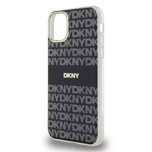 DKNY PC/TPU Repeat Pattern Tonal Stripe Magsafe tok iPhone 11 készülékhez fekete