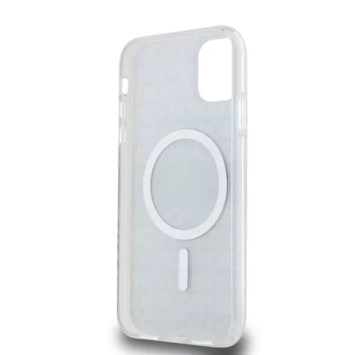DKNY PC/TPU Repeat Pattern Tonal Stripe Magsafe tok iPhone 11 készülékhez fekete