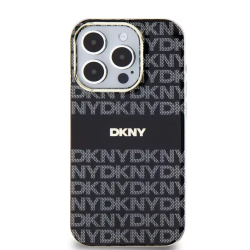 DKNY PC/TPU Repeat Pattern Tonal Stripe Magsafe tok iPhone 13 Pro készülékhez fekete