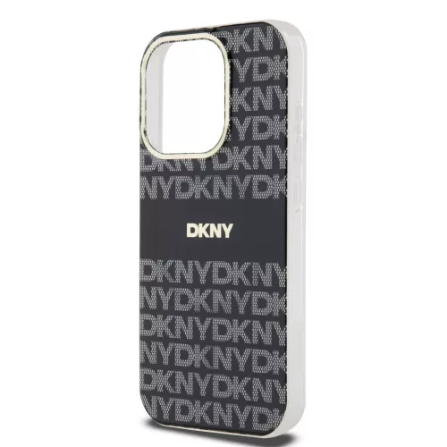 DKNY PC/TPU Repeat Pattern Tonal Stripe Magsafe tok iPhone 13 Pro készülékhez fekete