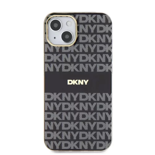 DKNY PC/TPU Repeat Pattern Tonal Stripe Magsafe tok iPhone 14 készülékhez fekete