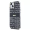 DKNY PC/TPU Repeat Pattern Tonal Stripe Magsafe tok iPhone 14 készülékhez fekete