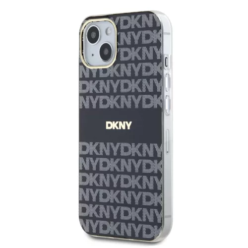 DKNY PC/TPU Repeat Pattern Tonal Stripe Magsafe tok iPhone 14 készülékhez fekete