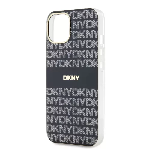 DKNY PC/TPU Repeat Pattern Tonal Stripe Magsafe tok iPhone 14 készülékhez fekete