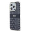 DKNY PC/TPU Repeat Pattern Tonal Stripe Magsafe tok iPhone 15 Pro Max készülékhez fekete