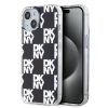 DKNY PC/TPU Checkered Pattern tok iPhone 15 készülékhez fekete