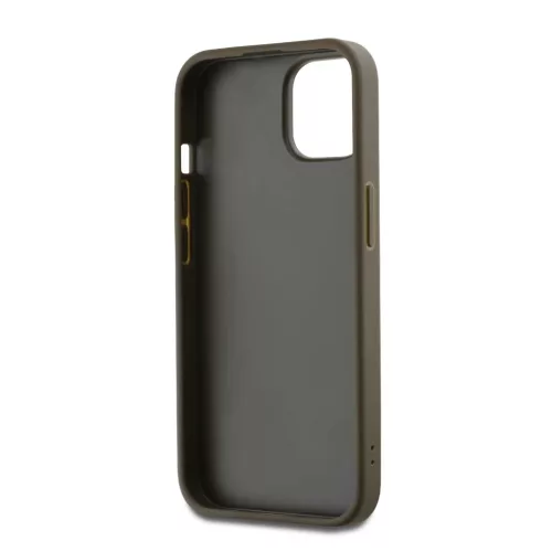 DKNY PU bőr Stack Logo csuklópántos tok iPhone 14 készülékhez barna